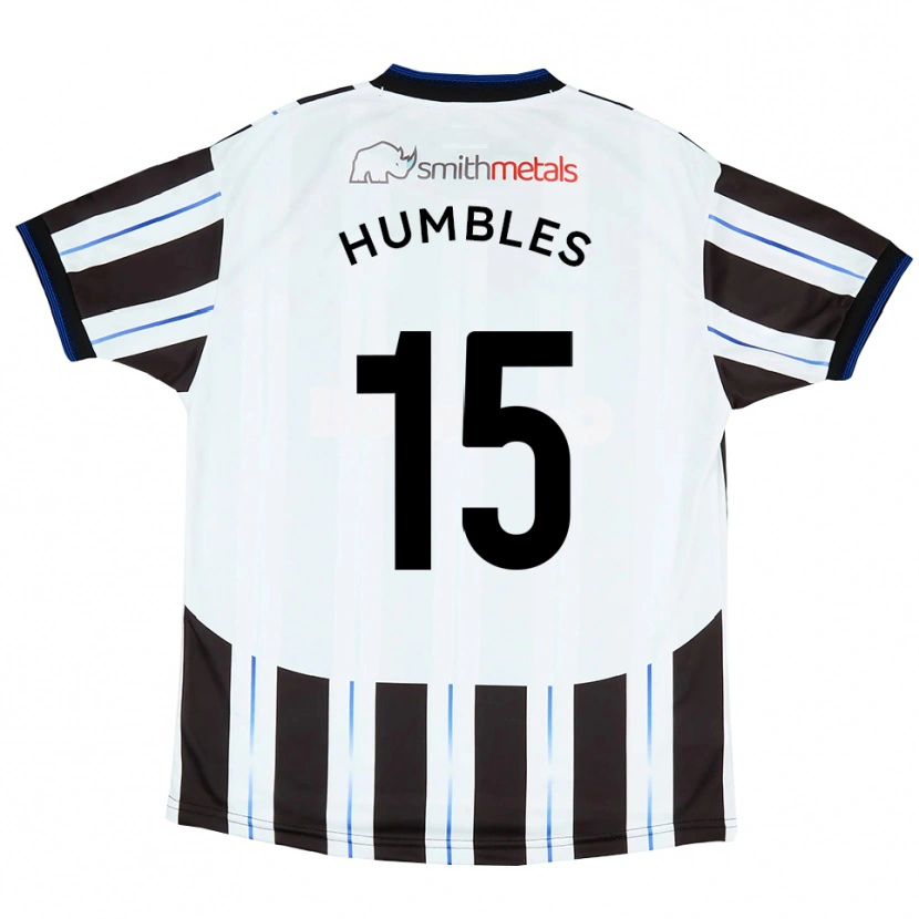 Danxen Criança Camisola Liam Humbles #15 Branco Preto Alternativa 2025/26 Camisa