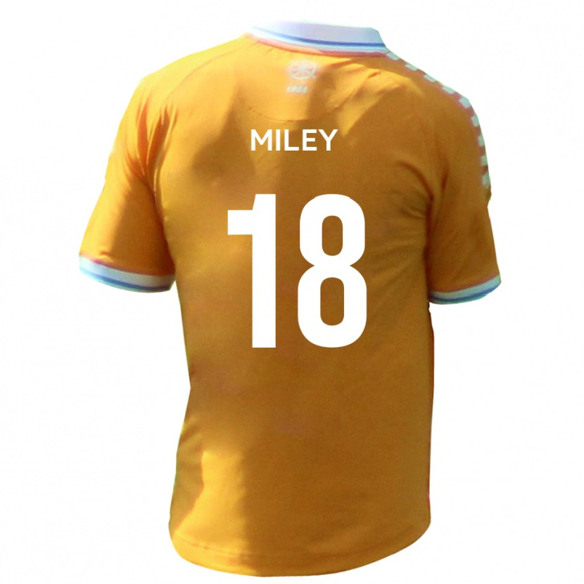 Danxen Criança Camisola Jamie Miley #18 Amarelo Azul Alternativa 2025/26 Camisa