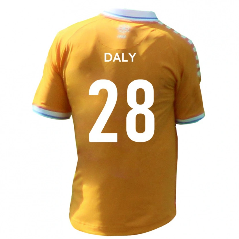 Danxen Criança Camisola Matty Daly #28 Amarelo Azul Alternativa 2025/26 Camisa