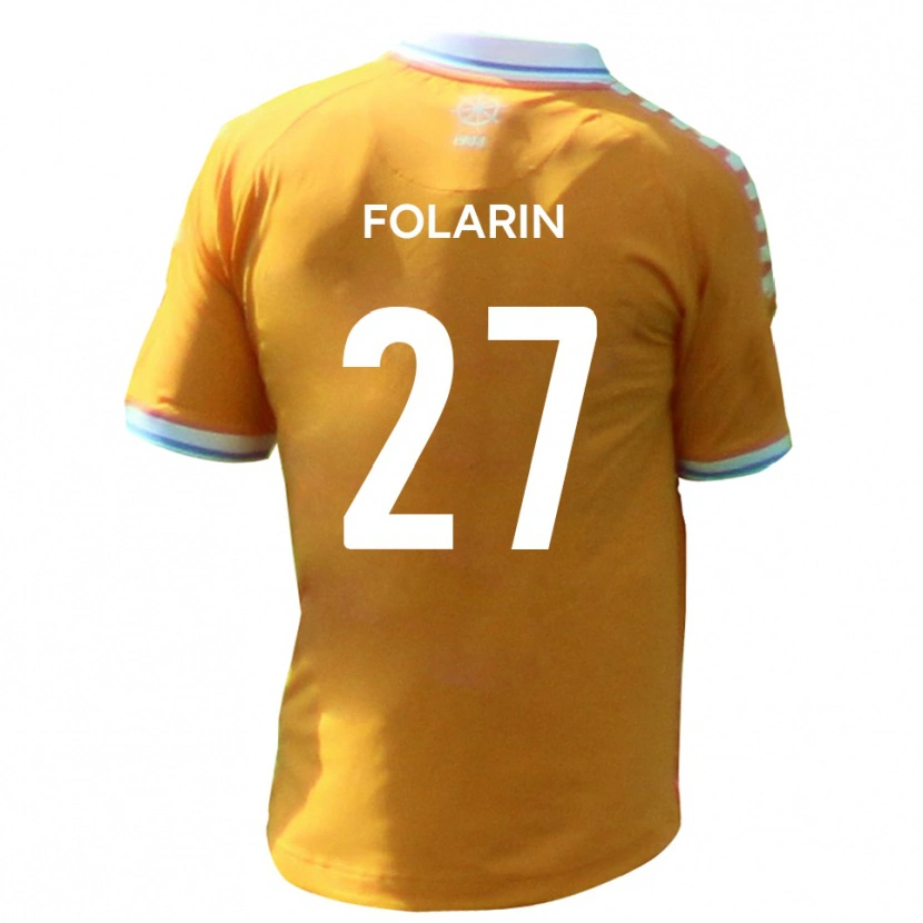 Danxen Criança Camisola Sam Folarin #27 Amarelo Azul Alternativa 2025/26 Camisa