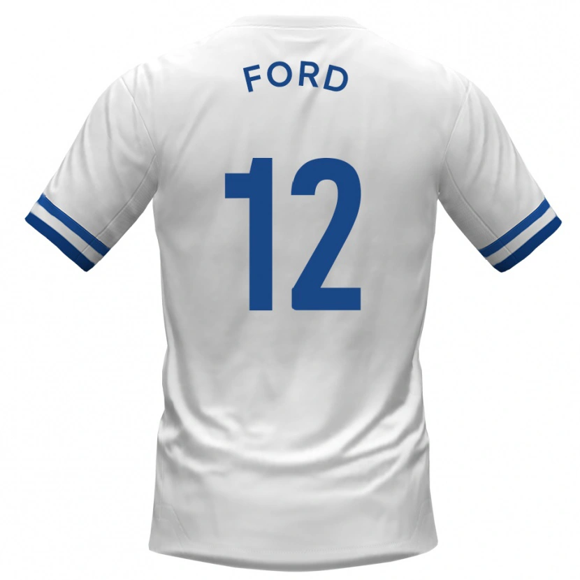 Danxen Criança Camisola Nathaniel Ford #12 Branco Azul Alternativa 2025/26 Camisa