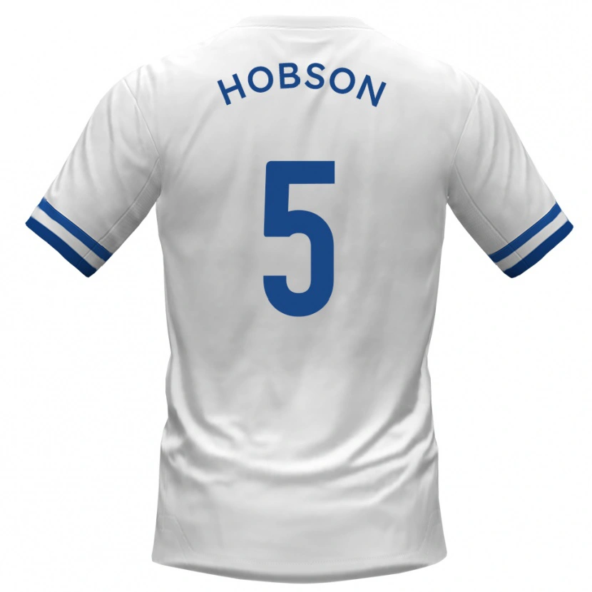 Danxen Criança Camisola Shaun Hobson #5 Branco Azul Alternativa 2025/26 Camisa