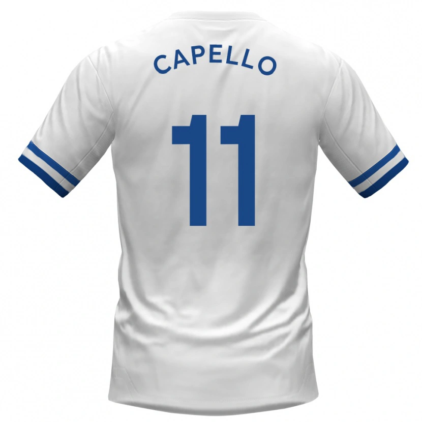 Danxen Criança Camisola Angelo Capello #11 Branco Azul Alternativa 2025/26 Camisa