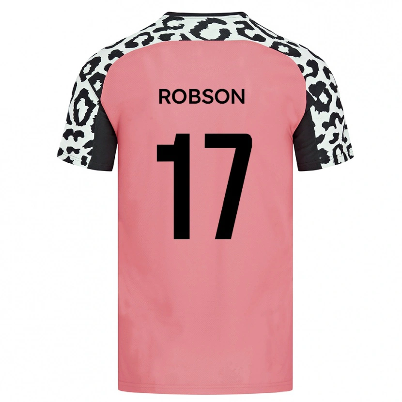 Danxen Criança Camisola Jamie Robson #17 Rosa Preto Alternativa 2025/26 Camisa