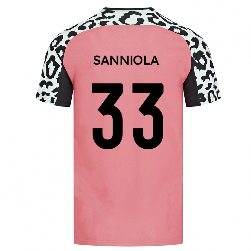 Danxen Criança Camisola Keon Sanniola #33 Rosa Preto Alternativa 2025/26 Camisa
