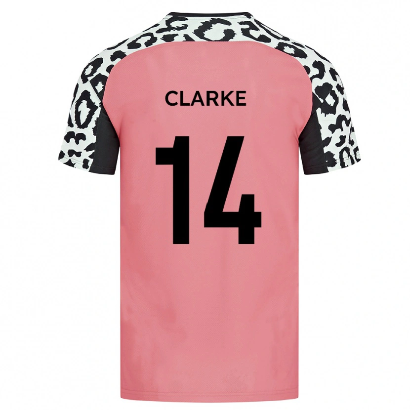 Danxen Criança Camisola Jayden Clarke #14 Rosa Preto Alternativa 2025/26 Camisa