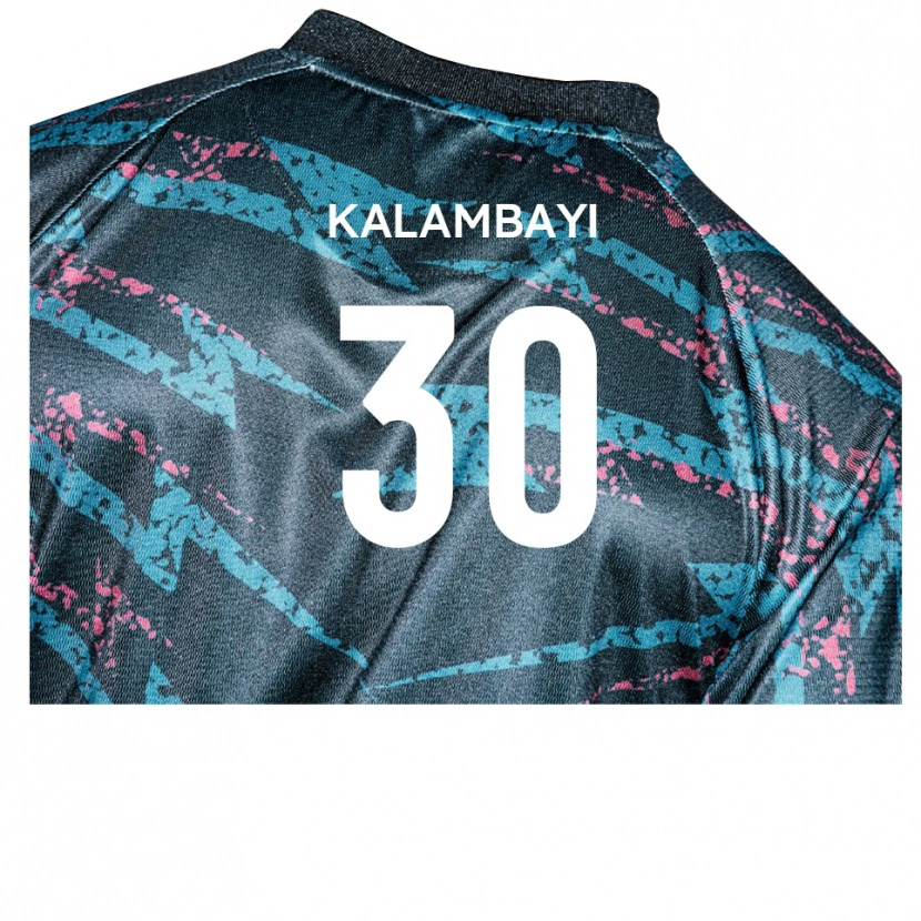 Danxen Criança Camisola Paul Kalambayi #30 Preto Azul Marinho Alternativa 2025/26 Camisa