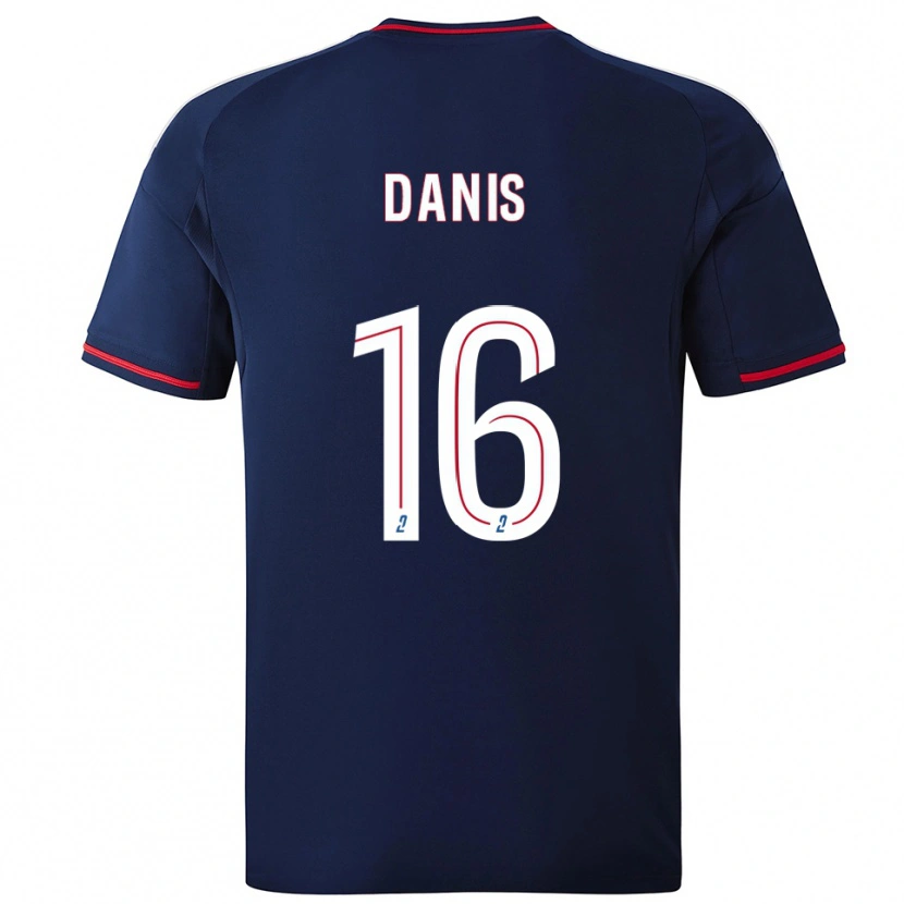 Danxen Criança Camisola Adrien Danis #16 Azul Marinho Vermelho Alternativa 2025/26 Camisa