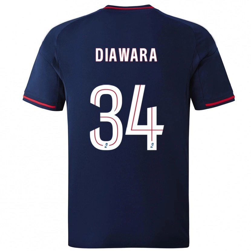 Danxen Criança Camisola Mahamadou Diawara #34 Azul Marinho Vermelho Alternativa 2025/26 Camisa