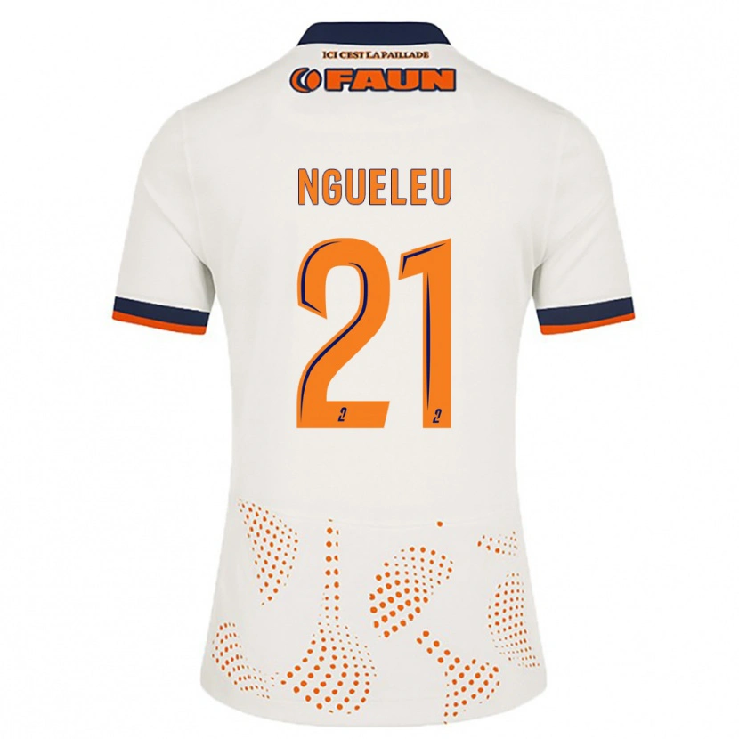 Danxen Criança Camisola Nina Ngueleu #21 Branco Laranja Alternativa 2025/26 Camisa