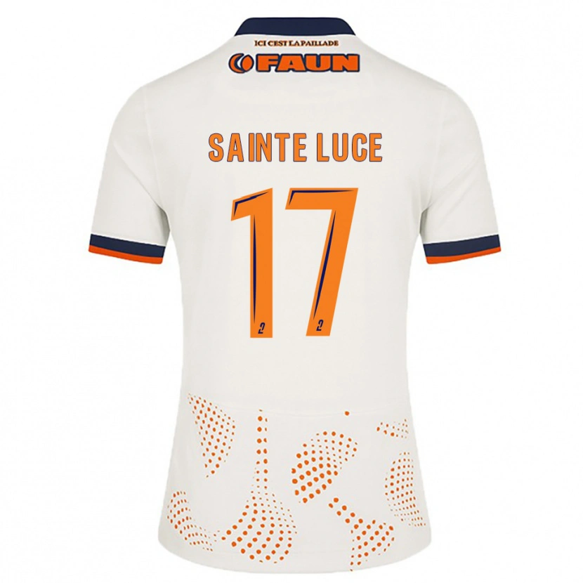 Danxen Criança Camisola Théo Sainte-Luce #17 Branco Laranja Alternativa 2025/26 Camisa