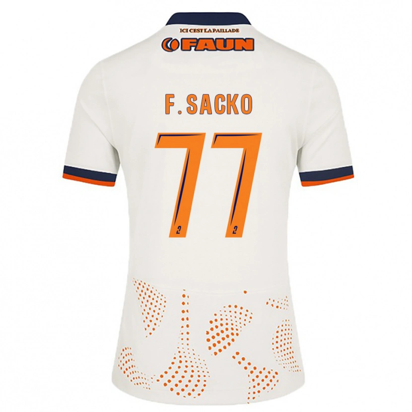 Danxen Criança Camisola Falaye Sacko #77 Branco Laranja Alternativa 2025/26 Camisa