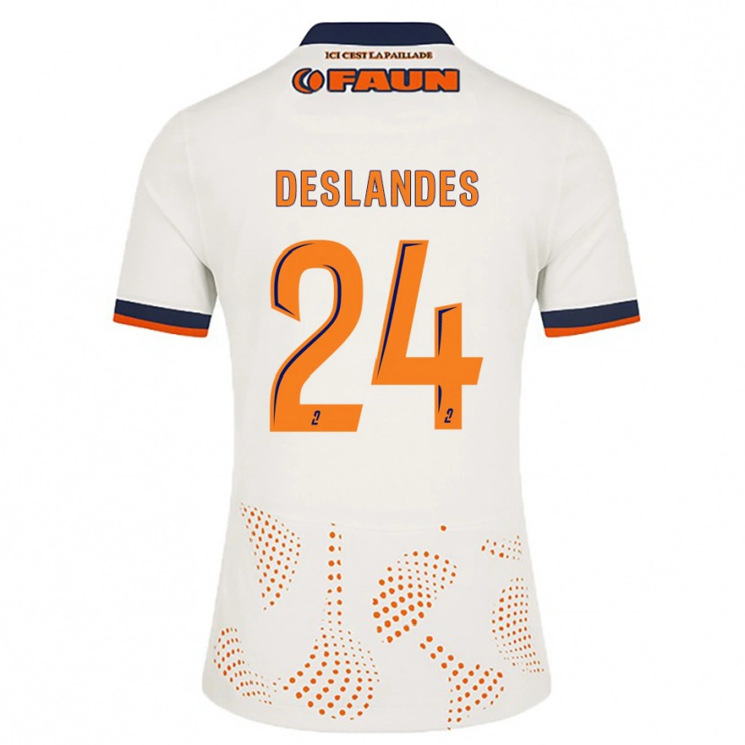 Danxen Criança Camisola Océane Deslandes #24 Branco Laranja Alternativa 2025/26 Camisa