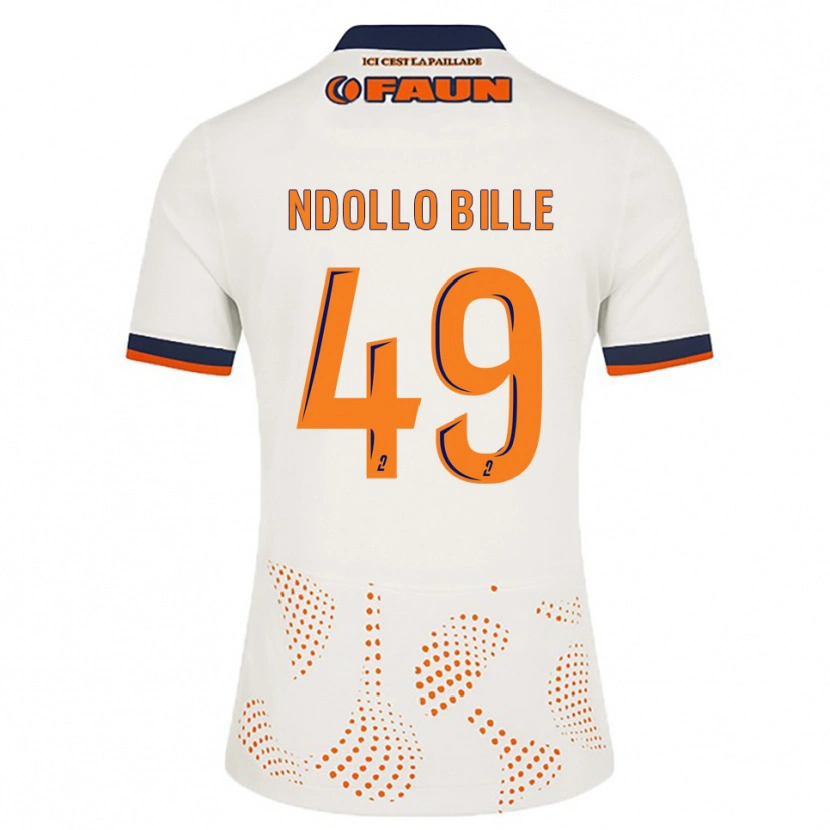 Danxen Criança Camisola Wilfried Ndollo Bille #49 Branco Laranja Alternativa 2025/26 Camisa