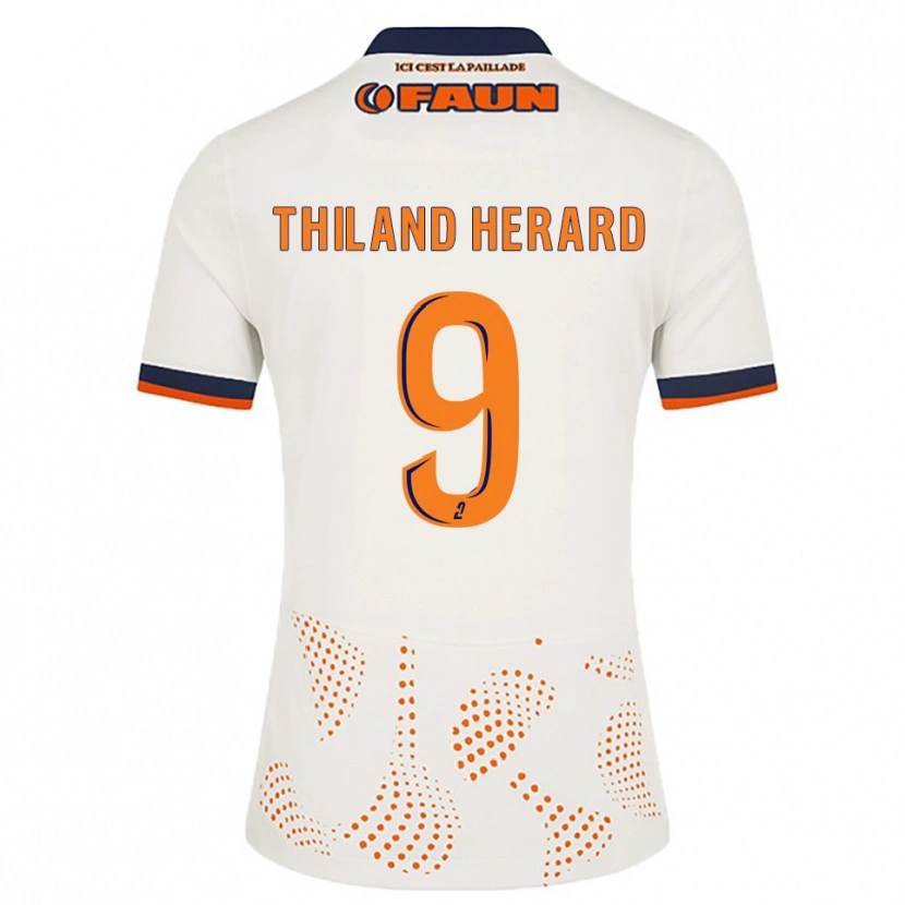 Danxen Criança Camisola Robin Thiland-Herard #9 Branco Laranja Alternativa 2025/26 Camisa