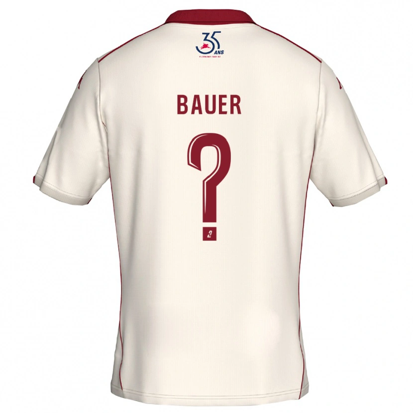 Danxen Criança Camisola Hugo Bauer #0 Branco Vinho Alternativa 2025/26 Camisa