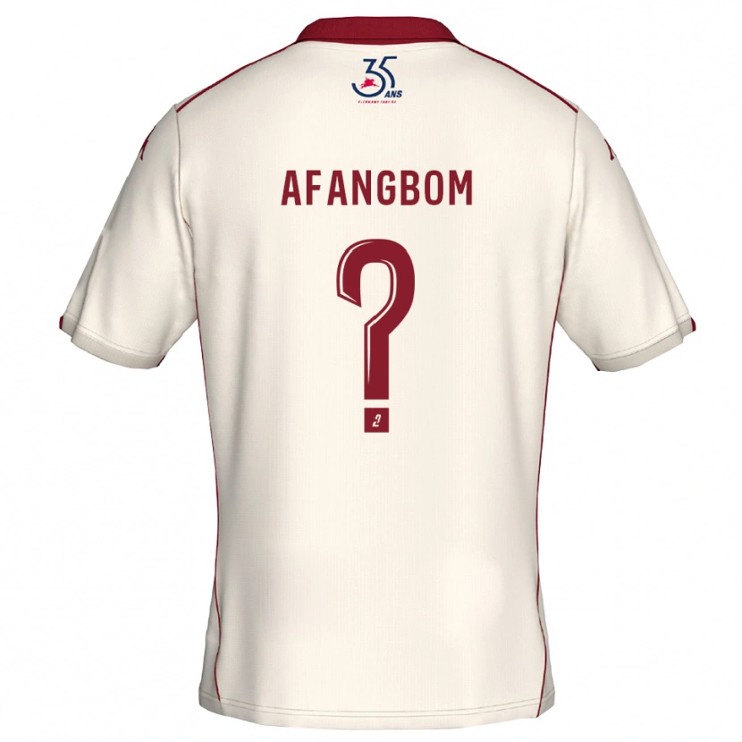 Danxen Criança Camisola Adelino Afangbom #0 Branco Vinho Alternativa 2025/26 Camisa