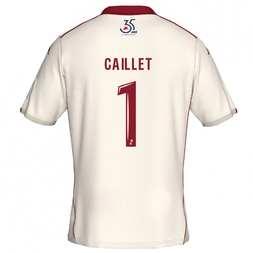 Danxen Criança Camisola Flavie Caillet #1 Branco Vinho Alternativa 2025/26 Camisa