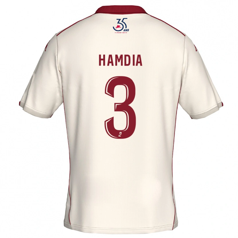 Danxen Criança Camisola Ilyes Hamdia #3 Branco Vinho Alternativa 2025/26 Camisa