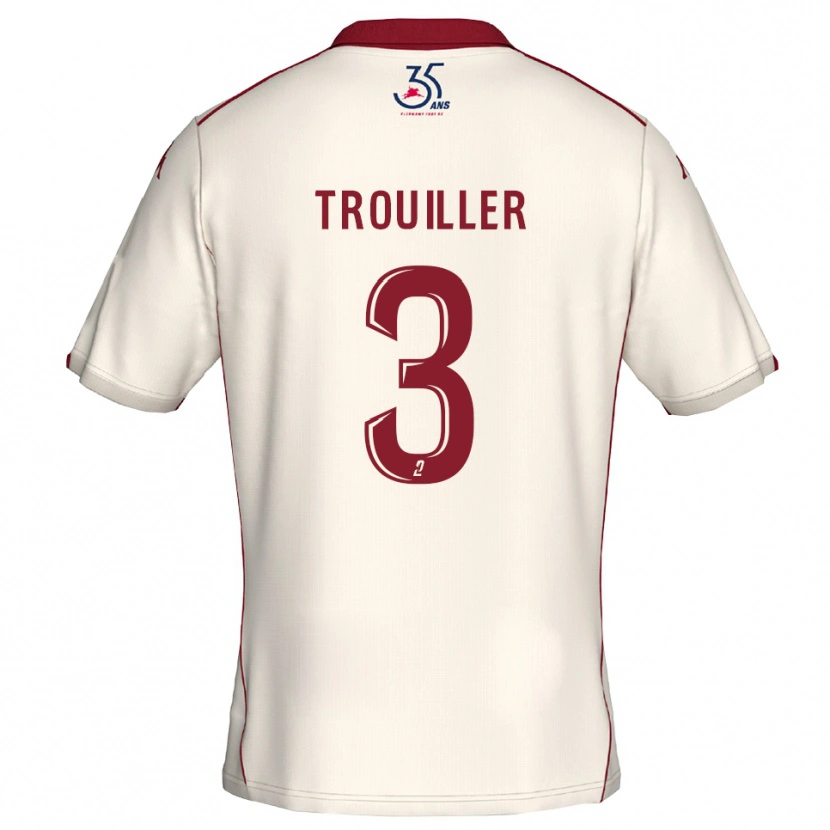 Danxen Criança Camisola Fantine Trouiller #3 Branco Vinho Alternativa 2025/26 Camisa