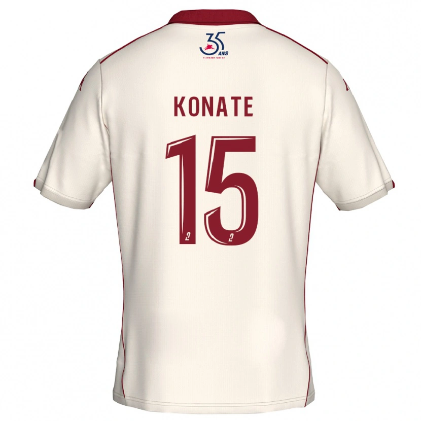 Danxen Criança Camisola Cheick Oumar Konaté #15 Branco Vinho Alternativa 2025/26 Camisa