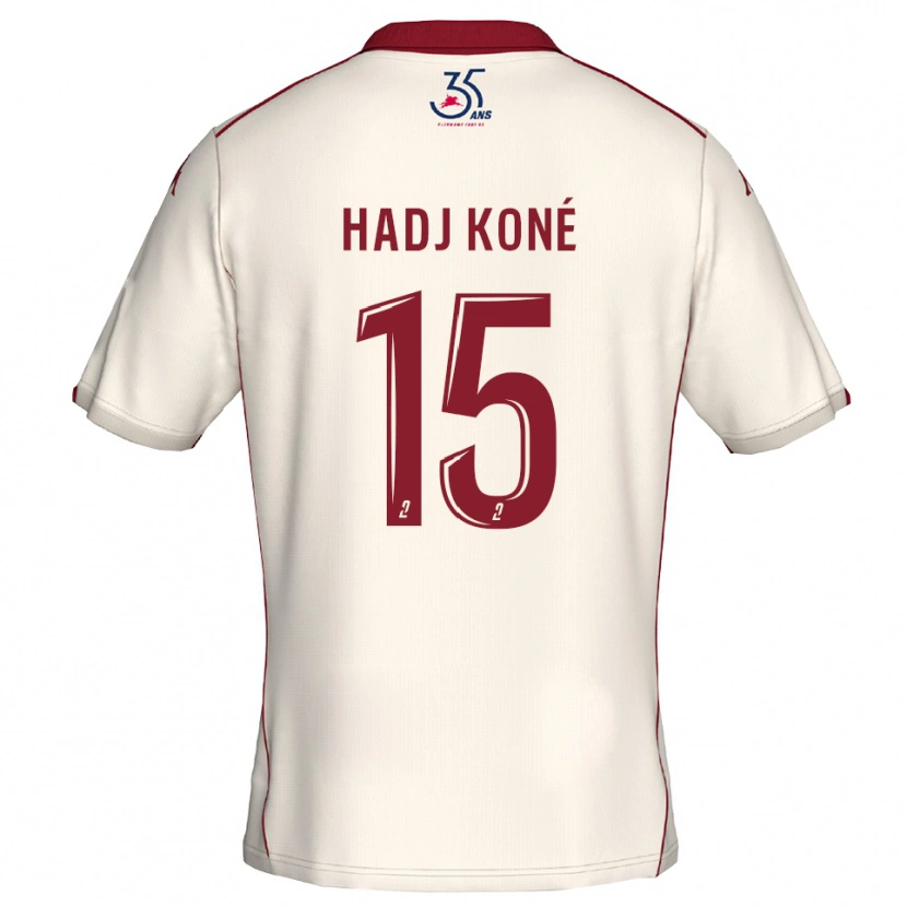 Danxen Criança Camisola El Hadj Koné #15 Branco Vinho Alternativa 2025/26 Camisa