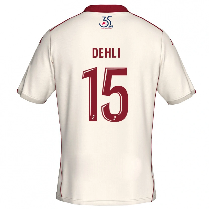 Danxen Criança Camisola Yacine Dehli #15 Branco Vinho Alternativa 2025/26 Camisa