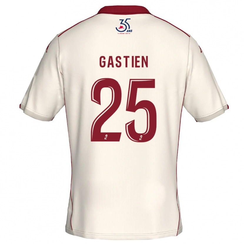 Danxen Criança Camisola Johan Gastien #25 Branco Vinho Alternativa 2025/26 Camisa