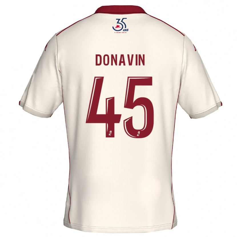Danxen Criança Camisola Matys Donavin #45 Branco Vinho Alternativa 2025/26 Camisa