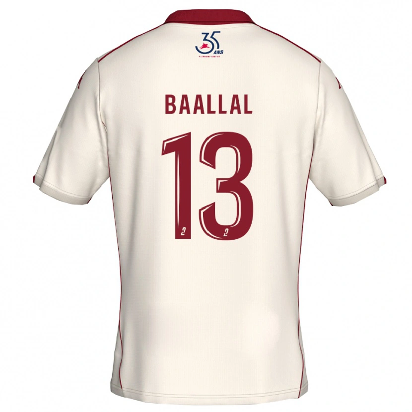 Danxen Criança Camisola Abdellah Baallal #13 Branco Vinho Alternativa 2025/26 Camisa