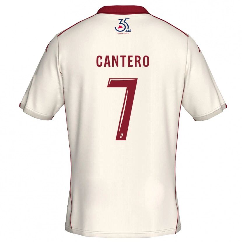 Danxen Criança Camisola Enzo Cantero #7 Branco Vinho Alternativa 2025/26 Camisa