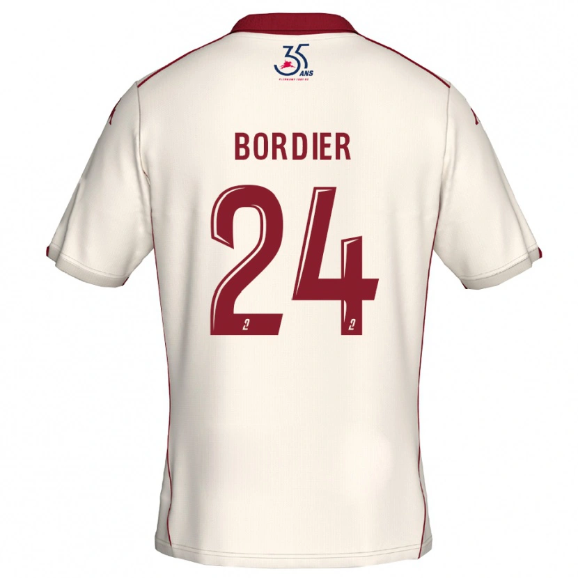 Danxen Criança Camisola Emma Bordier #24 Branco Vinho Alternativa 2025/26 Camisa
