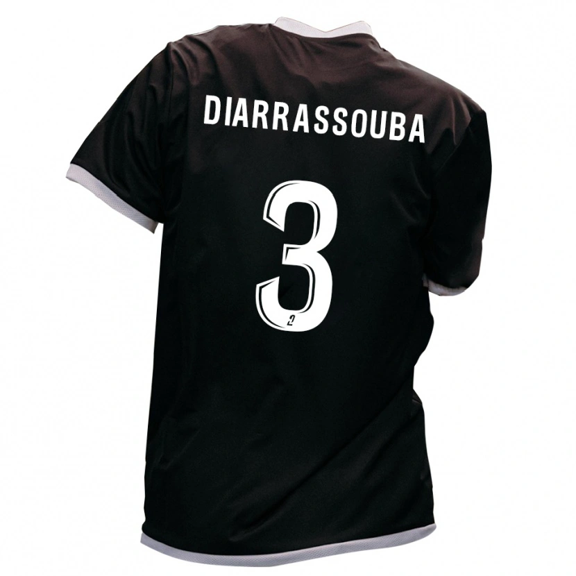 Danxen Criança Camisola Corneille Diarrassouba #3 Preto Dourado Alternativa 2025/26 Camisa