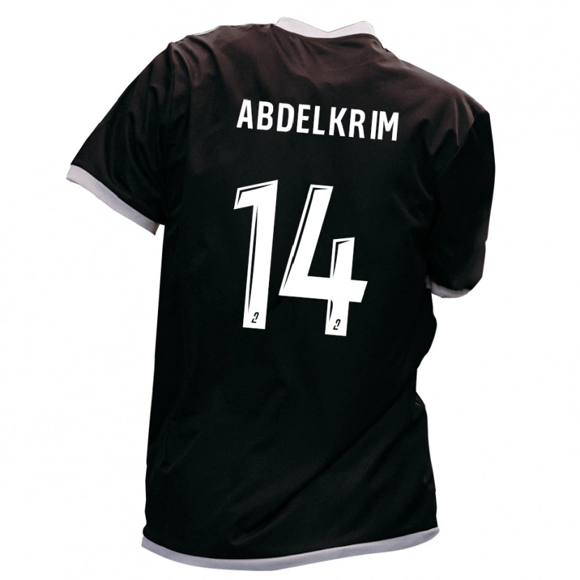 Danxen Criança Camisola Iliès Abdelkrim #14 Preto Dourado Alternativa 2025/26 Camisa