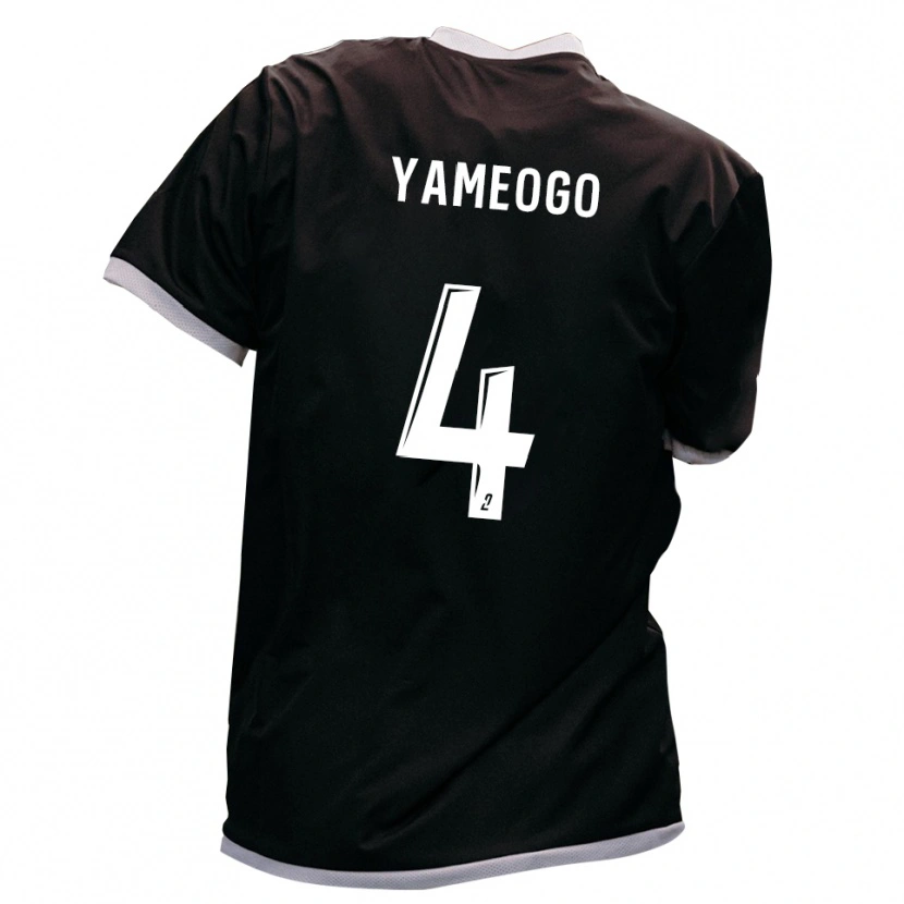 Danxen Criança Camisola Ilyas Yameogo #4 Preto Dourado Alternativa 2025/26 Camisa