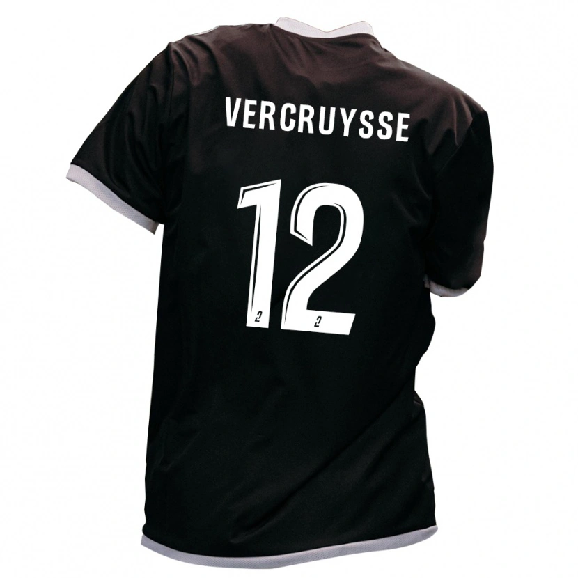 Danxen Criança Camisola Lendon Vercruysse #12 Preto Dourado Alternativa 2025/26 Camisa