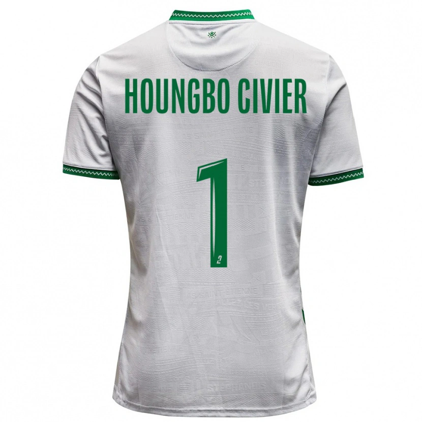 Danxen Criança Camisola Matéo Houngbo Civier #1 Branco Verde Alternativa 2025/26 Camisa