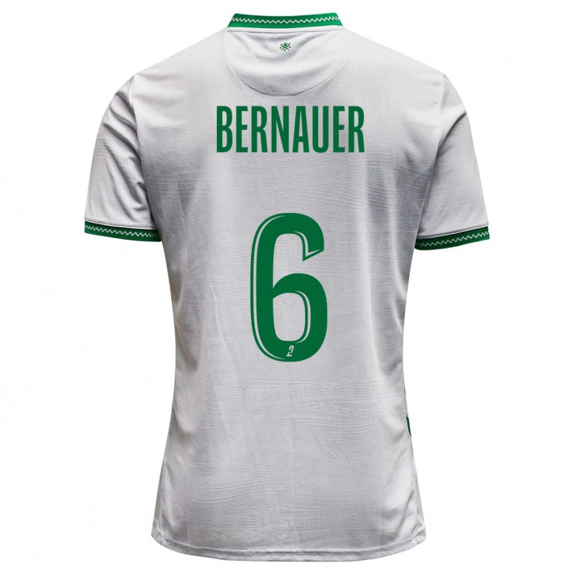 Danxen Criança Camisola Maxime Bernauer #6 Branco Verde Alternativa 2025/26 Camisa
