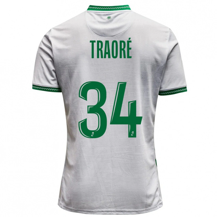 Danxen Criança Camisola Lassana Traoré #34 Branco Verde Alternativa 2025/26 Camisa