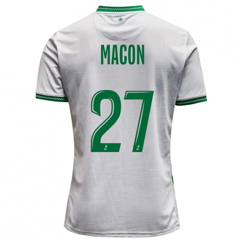 Danxen Criança Camisola Yvann Maçon #27 Branco Verde Alternativa 2025/26 Camisa