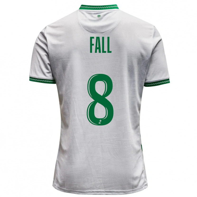 Danxen Criança Camisola Cheikh Fall #8 Branco Verde Alternativa 2025/26 Camisa