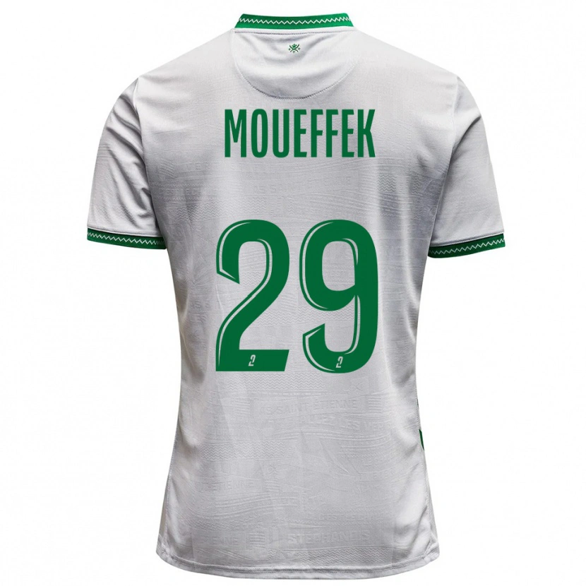 Danxen Criança Camisola Aïmen Moueffek #29 Branco Verde Alternativa 2025/26 Camisa
