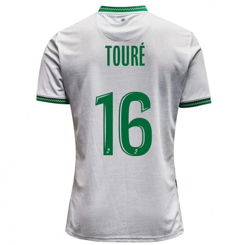 Danxen Criança Camisola Issiaka Touré #16 Branco Verde Alternativa 2025/26 Camisa