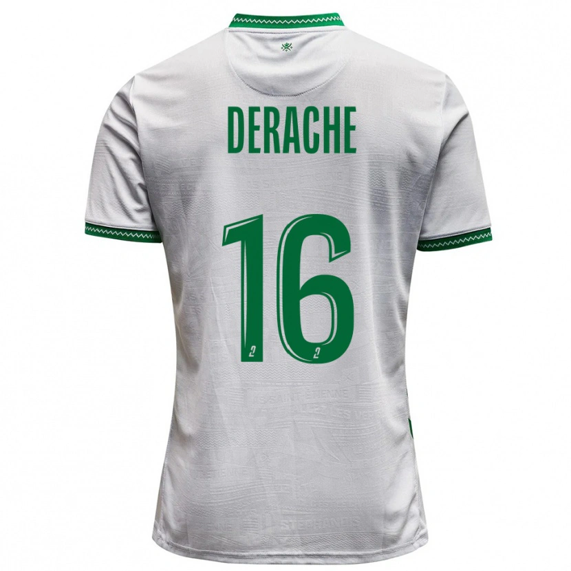 Danxen Criança Camisola Joseph Derache #16 Branco Verde Alternativa 2025/26 Camisa