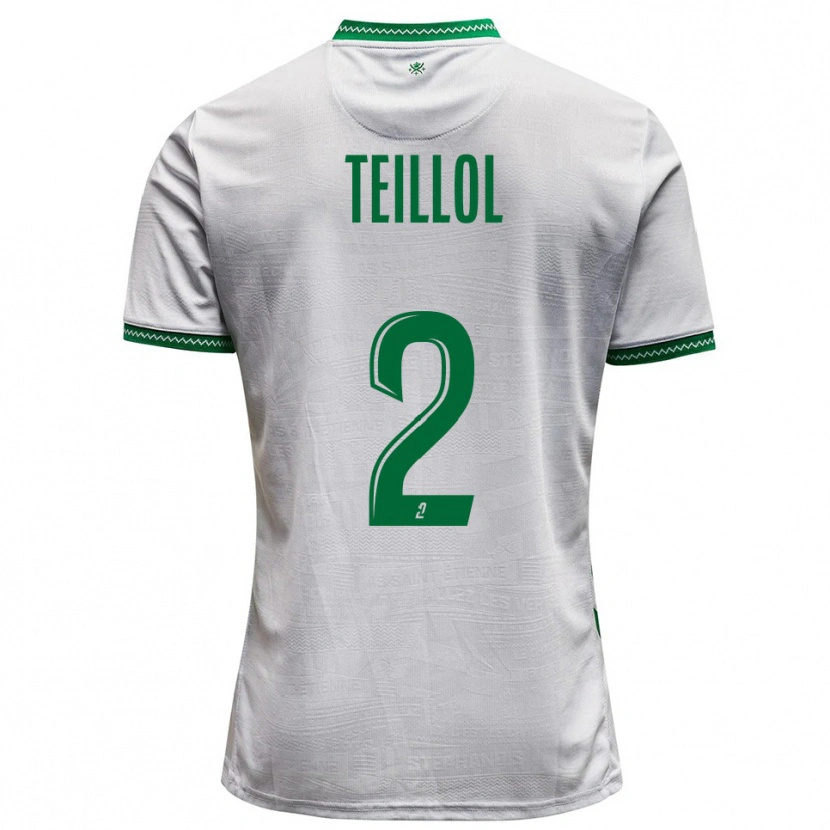Danxen Criança Camisola Tom Teillol #2 Branco Verde Alternativa 2025/26 Camisa