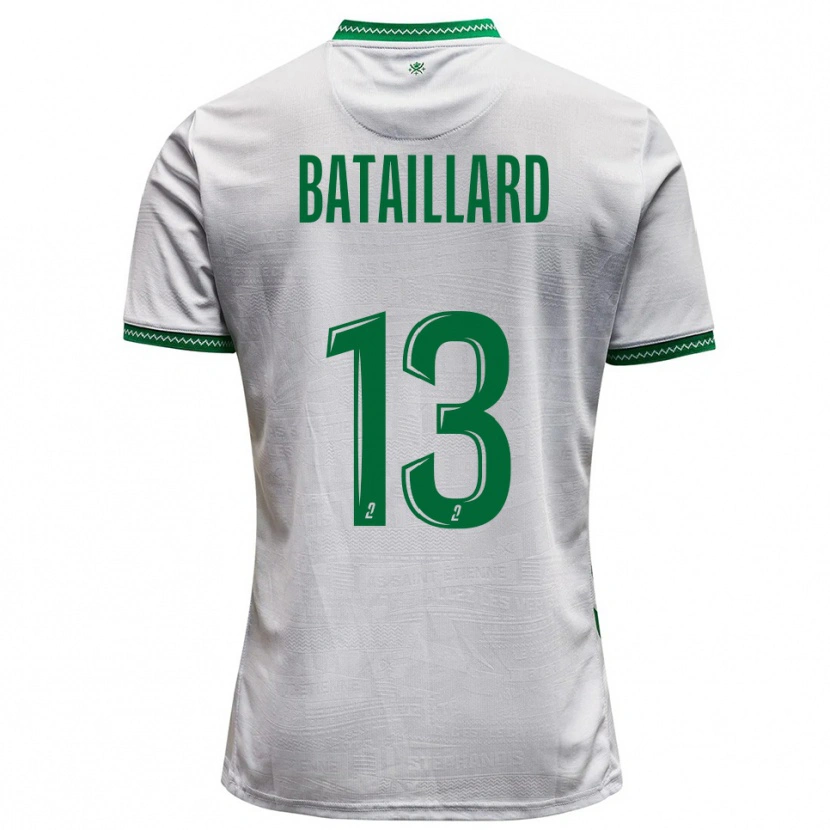 Danxen Criança Camisola Faustine Bataillard #13 Branco Verde Alternativa 2025/26 Camisa