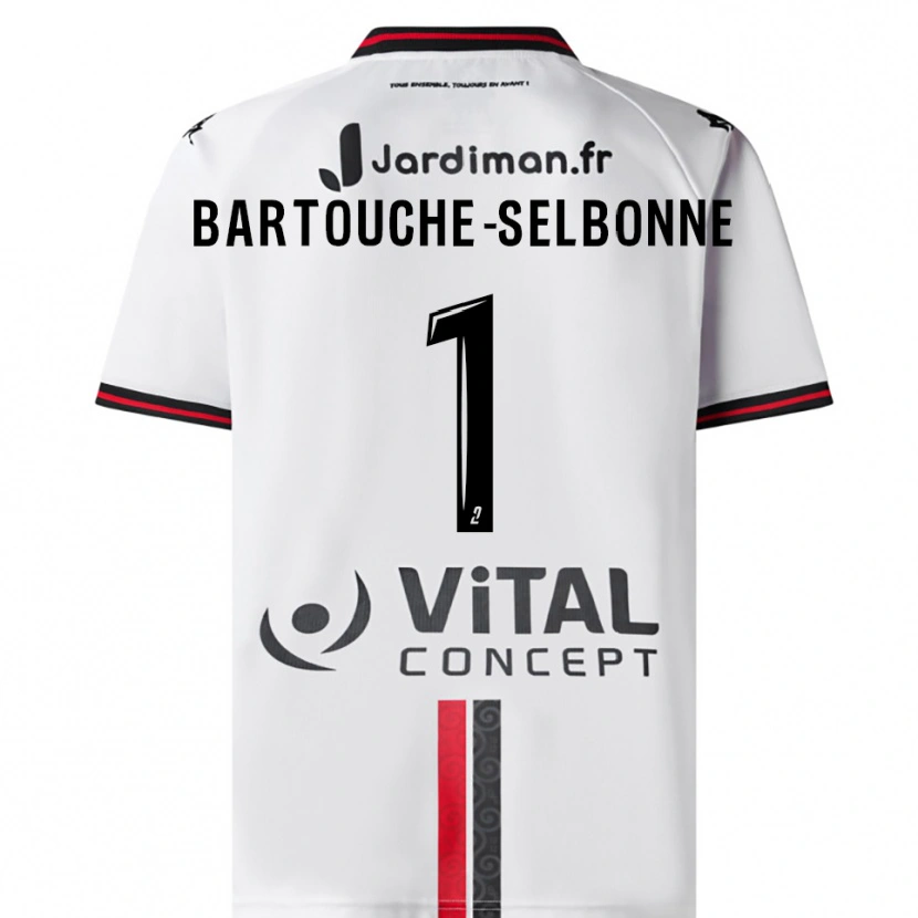Danxen Criança Camisola Teddy Bartouche-Selbonne #1 Branco Vermelho Alternativa 2025/26 Camisa