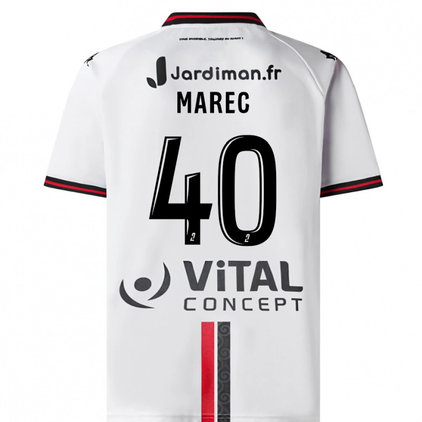 Danxen Criança Camisola Noah Marec #40 Branco Vermelho Alternativa 2025/26 Camisa