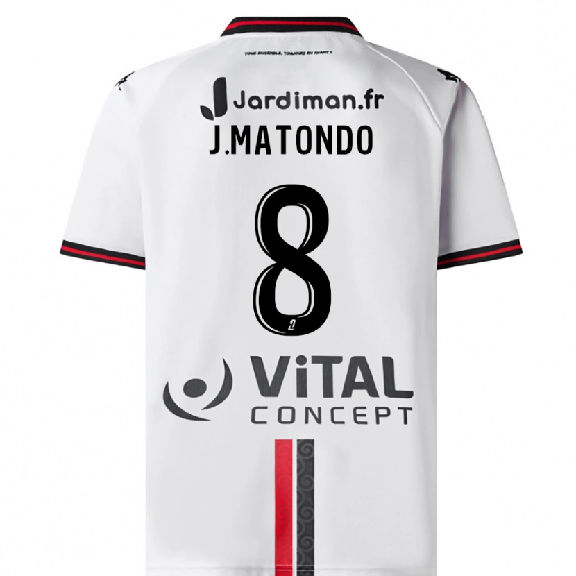 Danxen Criança Camisola Joël Matondo #8 Branco Vermelho Alternativa 2025/26 Camisa