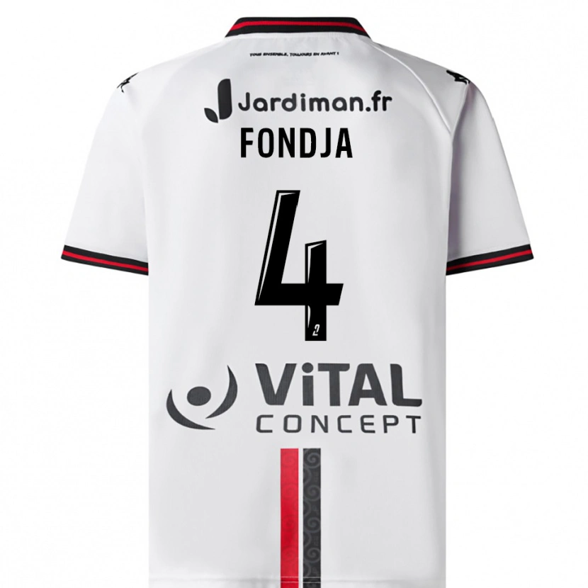 Danxen Criança Camisola Nathan Fondja #4 Branco Vermelho Alternativa 2025/26 Camisa